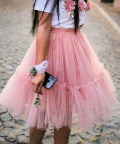 Fustă din tulle cu volănaș FT001