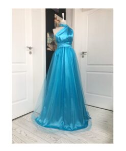Rochie Versatilă lungă din satin cu tulle RVT001