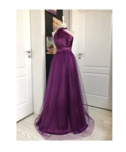 Rochie Versatilă lungă din satin cu tulle RVT003