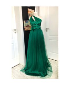Rochie Versatilă lungă din satin cu tulle RVT002