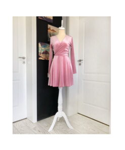 Rochie Scurta din Catifea cu 2 maneci RCV002