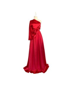 Rochie lunga din satin cu o maneca clopot RMCL002