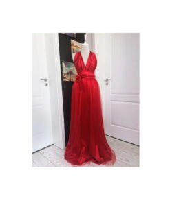 Rochie Versatilă lungă din satin cu tulle RVT005
