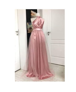Rochie Versatilă lungă din satin cu tulle RVT004