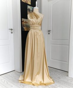 Rochie Versatilă lungă din satin cu Perle RVSP02