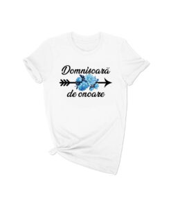 Tricou personalizat Sageata Flori Albastru SGF001