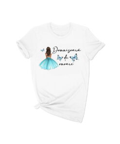 Tricou personalizat Silueta Fluturi Albastru Ocean SFL001