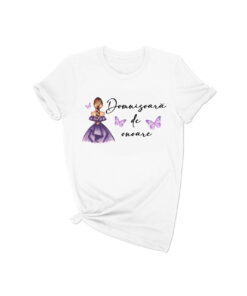 Tricou personalizat Silueta Fluturi Mov SFL003