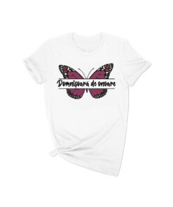 Tricou personalizat Fluture Roz Plamaniu FLT010