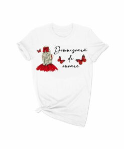 Tricou personalizat Silueta Fluturi Rosu SFL005