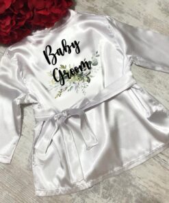 Halat Baby Groom Alb HMB006