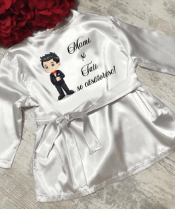 Halat din satin pentru Baiatul Mirilor Alb 202463