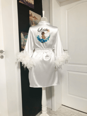 Halat Mireasa Personalizat Alb Universal cu Pene 2024135