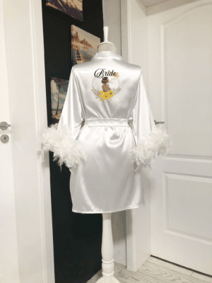 Halat Mireasa Personalizat Alb Universal cu Pene 2024137