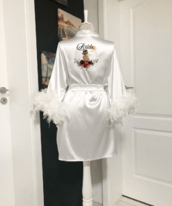 Halat Mireasa Personalizat Alb Universal cu Pene 2024138