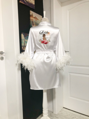 Halat Mireasa Personalizat Alb Universal cu Pene 2024143