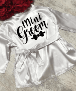 Halat din satin pentru Baiatul Mirilor Alb 202464