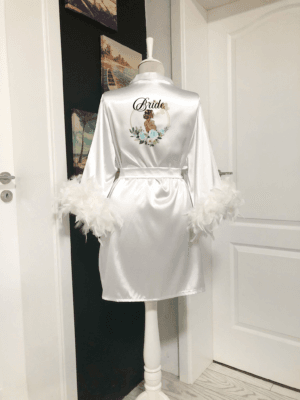 Halat Mireasa Personalizat Alb Universal cu Pene 2024145