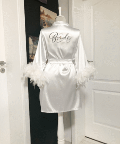 Halat Mireasa Personalizat Alb Universal cu Pene 2024127