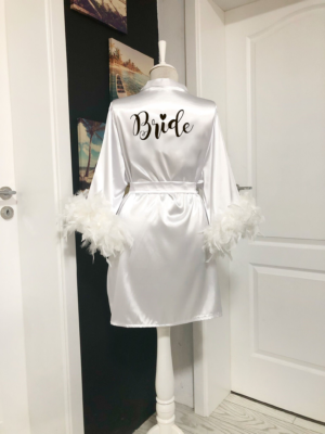 Halat Mireasa Personalizat Alb Universal cu Pene 2024132