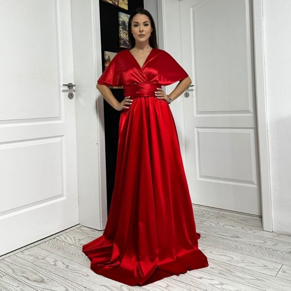 Rochie Versatila lungă din Satin Cu Bretele Late 202418