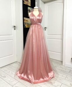 Rochie versatila lunga din satin si tulle 202429