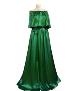 Rochie lunga din satin si volan lat 2024377