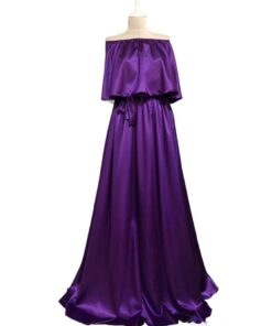 Rochie lunga din satin si volan lat 2024378