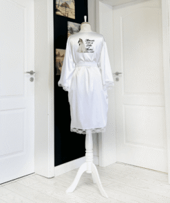 Halat Mireasa Personalizat Alb cu Dantela Universal 2024414