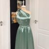 Rochie domnisoara de onoare lunga pe o parte din satin 202556