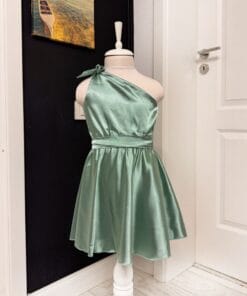 Rochie scurta pe o parte pentru copii din satin 202559