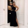 Rochie domnisoara de onoare pe o parte - crepeu petrecut - Lycra 20259