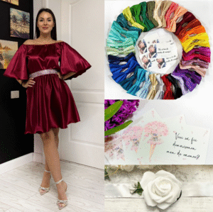 Pachet Special: Rochie Domnișoară de Onoare - Papion - Brățară - Invitații cod16
