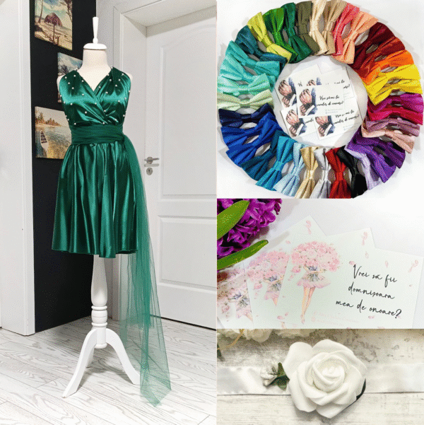 rochie domnisoara de onoare cu perle