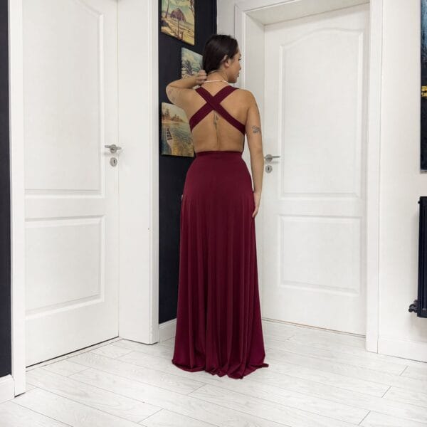 Rochie lunga cu bretele in X