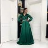 Rochie lunga cu bust petrecut si maneci lungi 202616