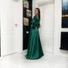 Rochie lunga cu bust petrecut si maneci lungi 202616