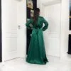 Rochie lunga cu bust petrecut si maneci lungi 202616