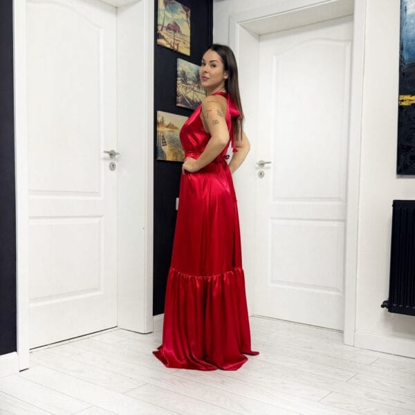 Rochie lunga din Satin si Bordura de Satin 202615