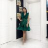 rochie versatila scurta cu bordura de tulle pe bust si jos