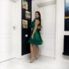 rochie versatila scurta cu bordura de tulle pe bust si jos
