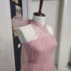 Rochie versatila lunga din lycra cu bustul si spatele acoperit cu tulle si bretele din tulle 202627U