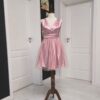Rochie versatila scurta din satin cu perle 202630