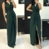 Rochie de ocazie lunga cu bust rasucit si crepe