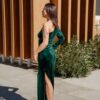 Rochie-de-ocazie-lunga-din-catifea-asimetrica